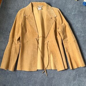 Wet Seal Tan Suede Drawstring Jacket